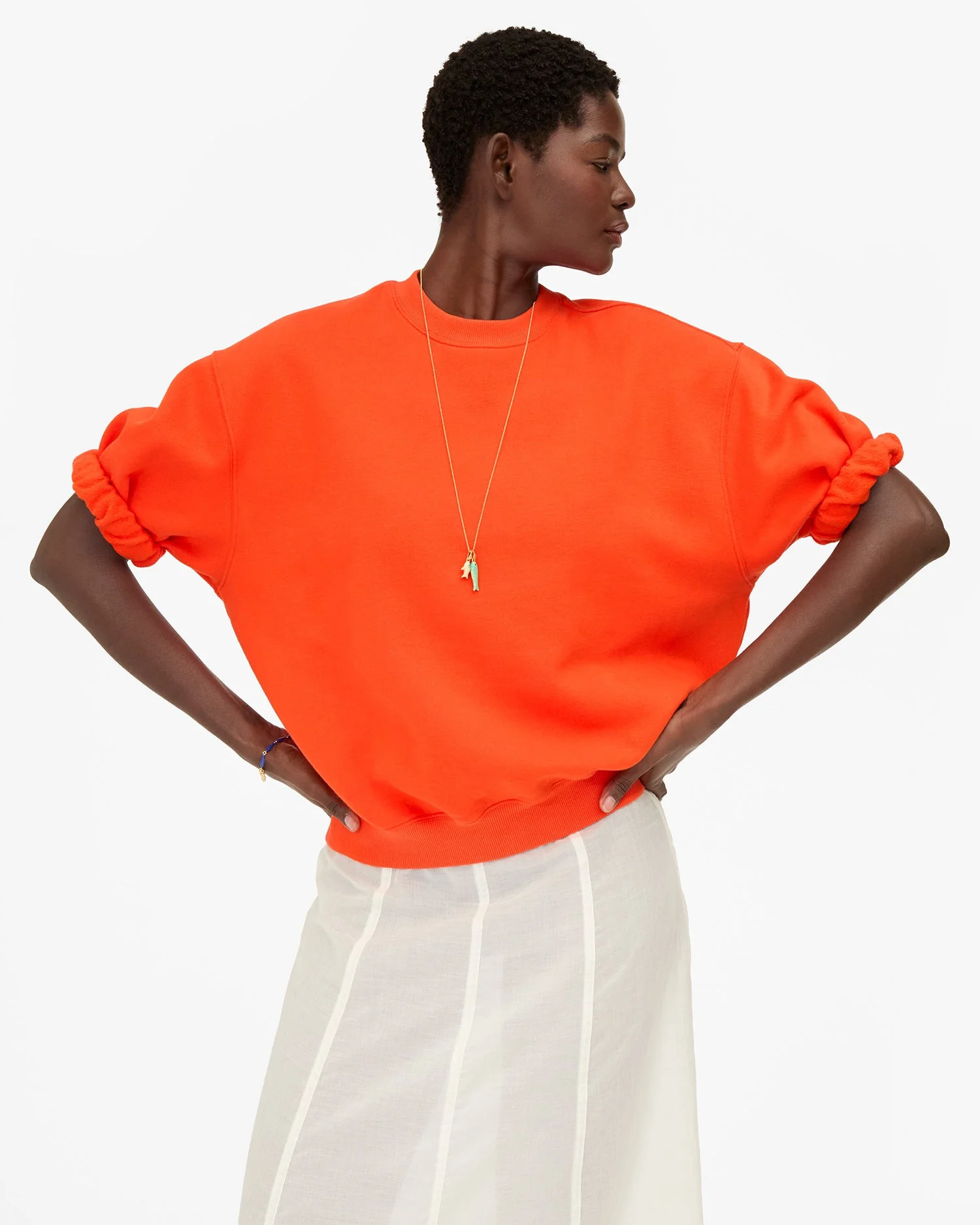Short Sleeve Oversized Sweatshirt - 1
