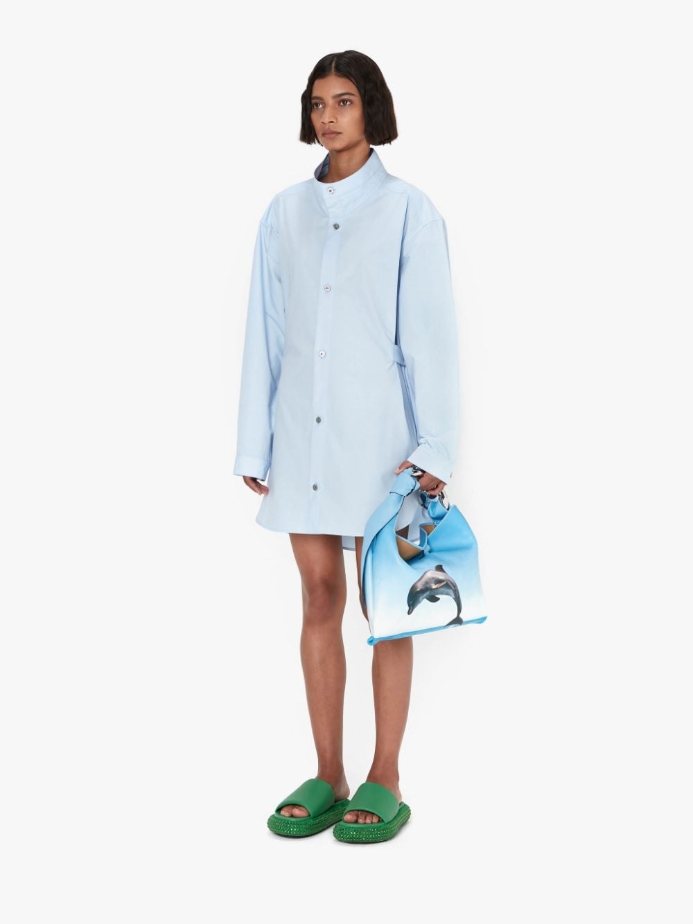 HIGH NECK SHIRT DRESS - 4