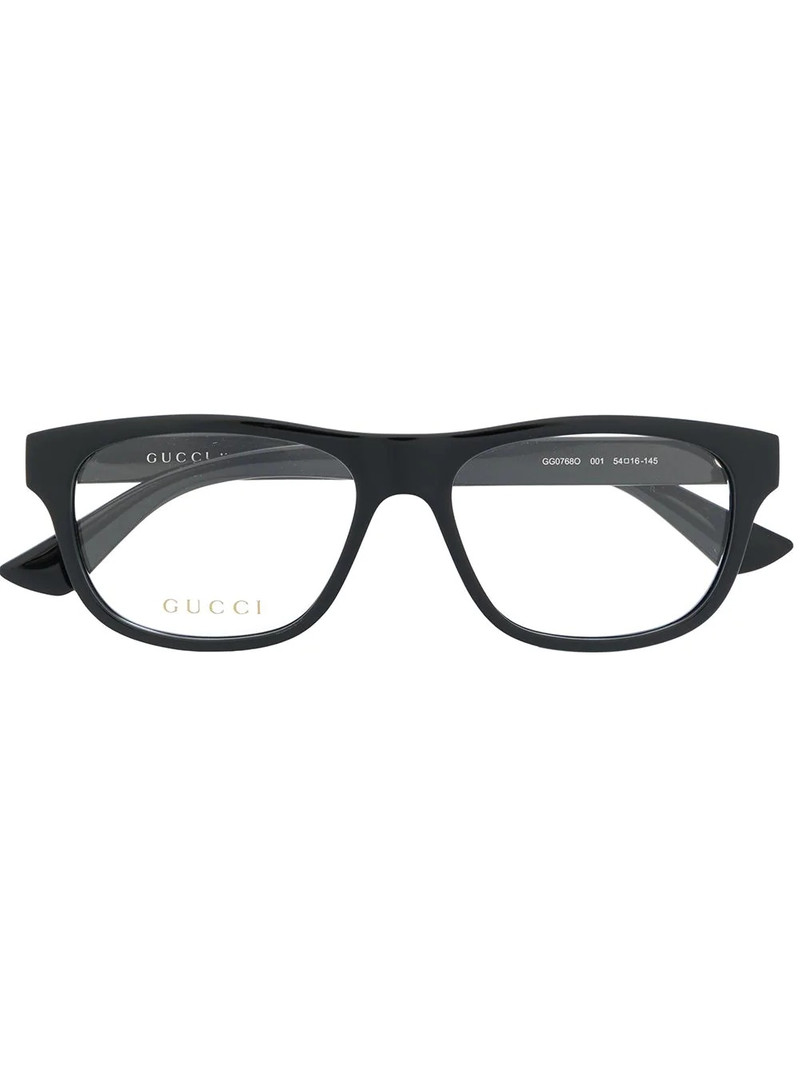 logo plaque rectangular-frame glasses 1