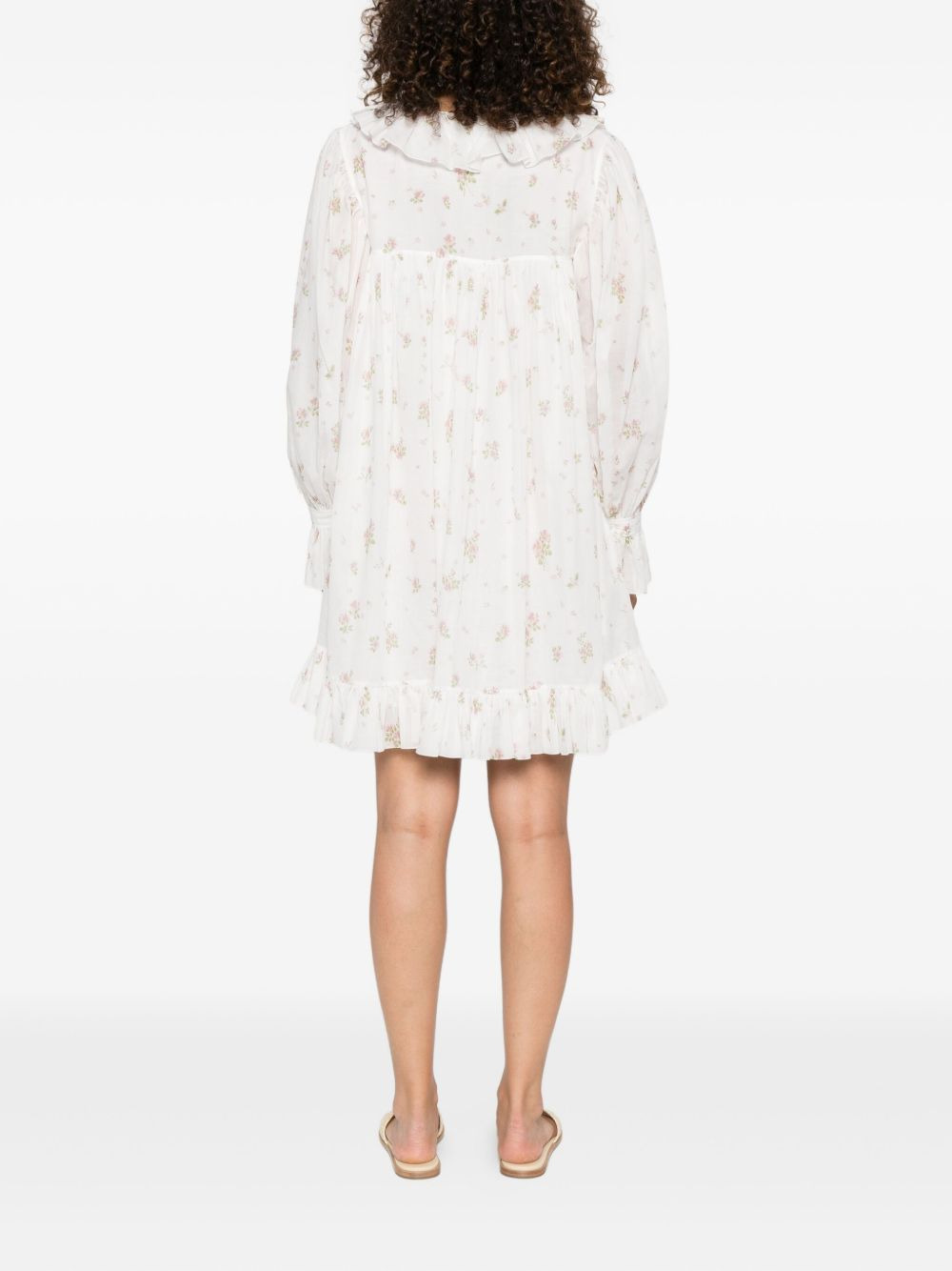 floral-print mini dress - 4