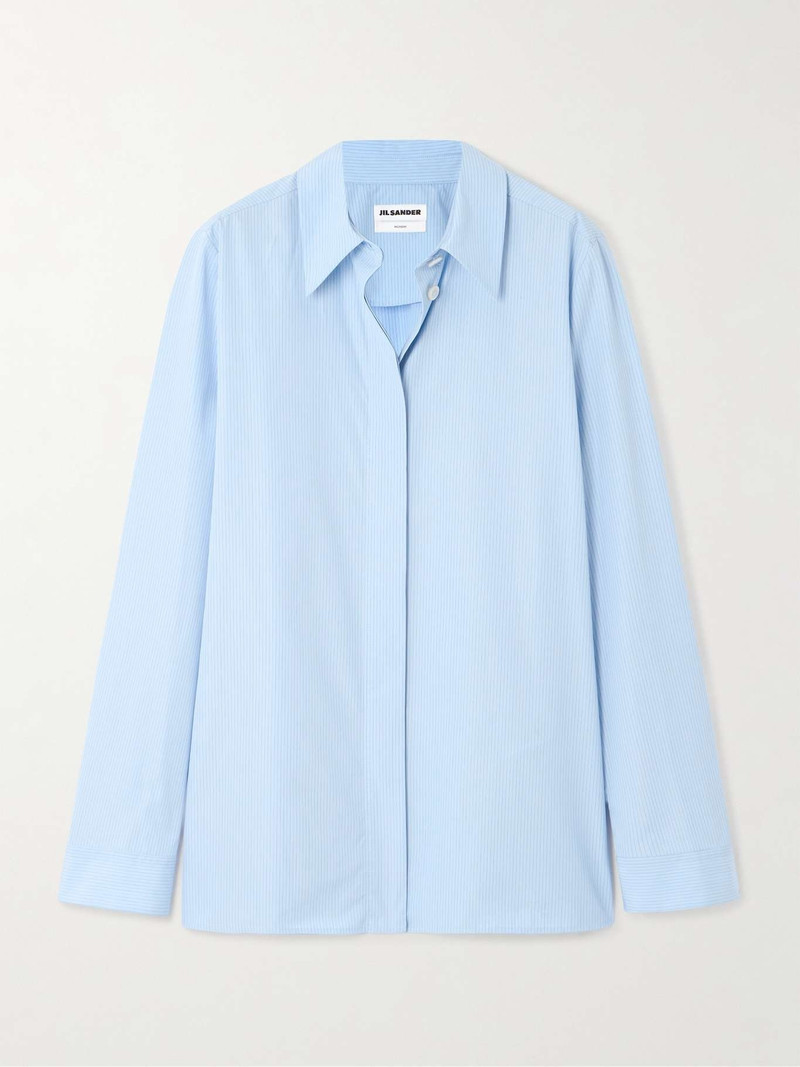 Monday embroidered striped cotton-poplin shirt 1