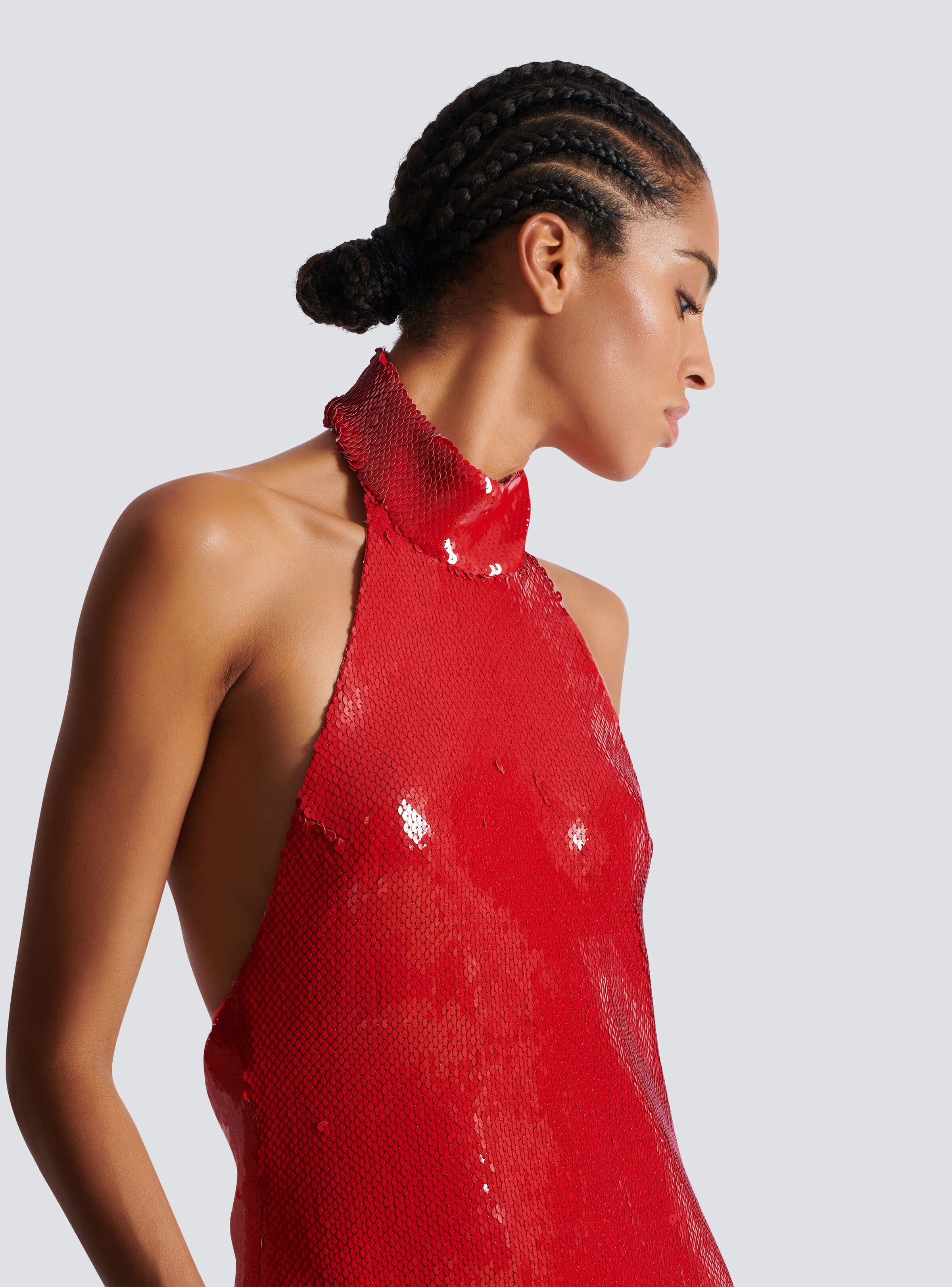 Long sequin halterneck dress - 8