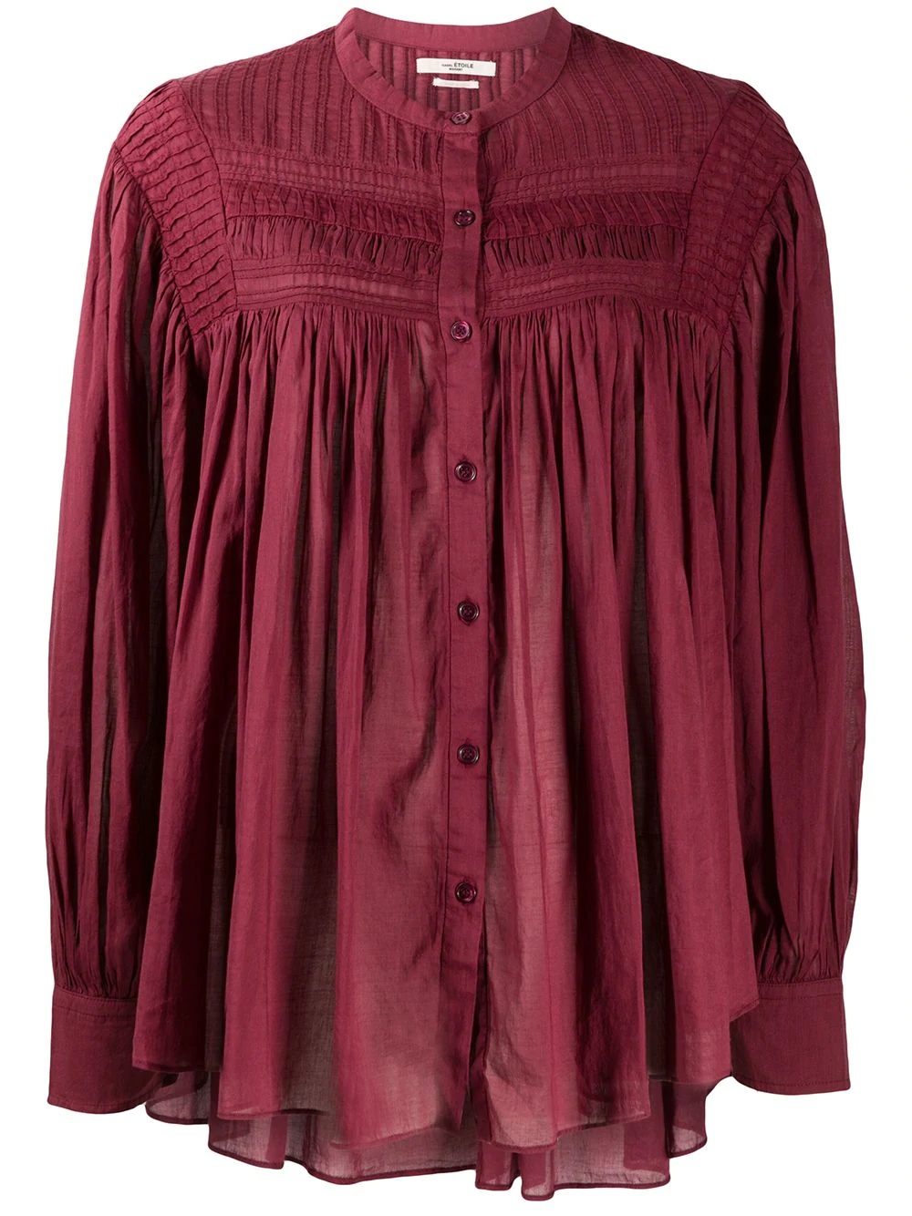 pleated button-up shirt - 1