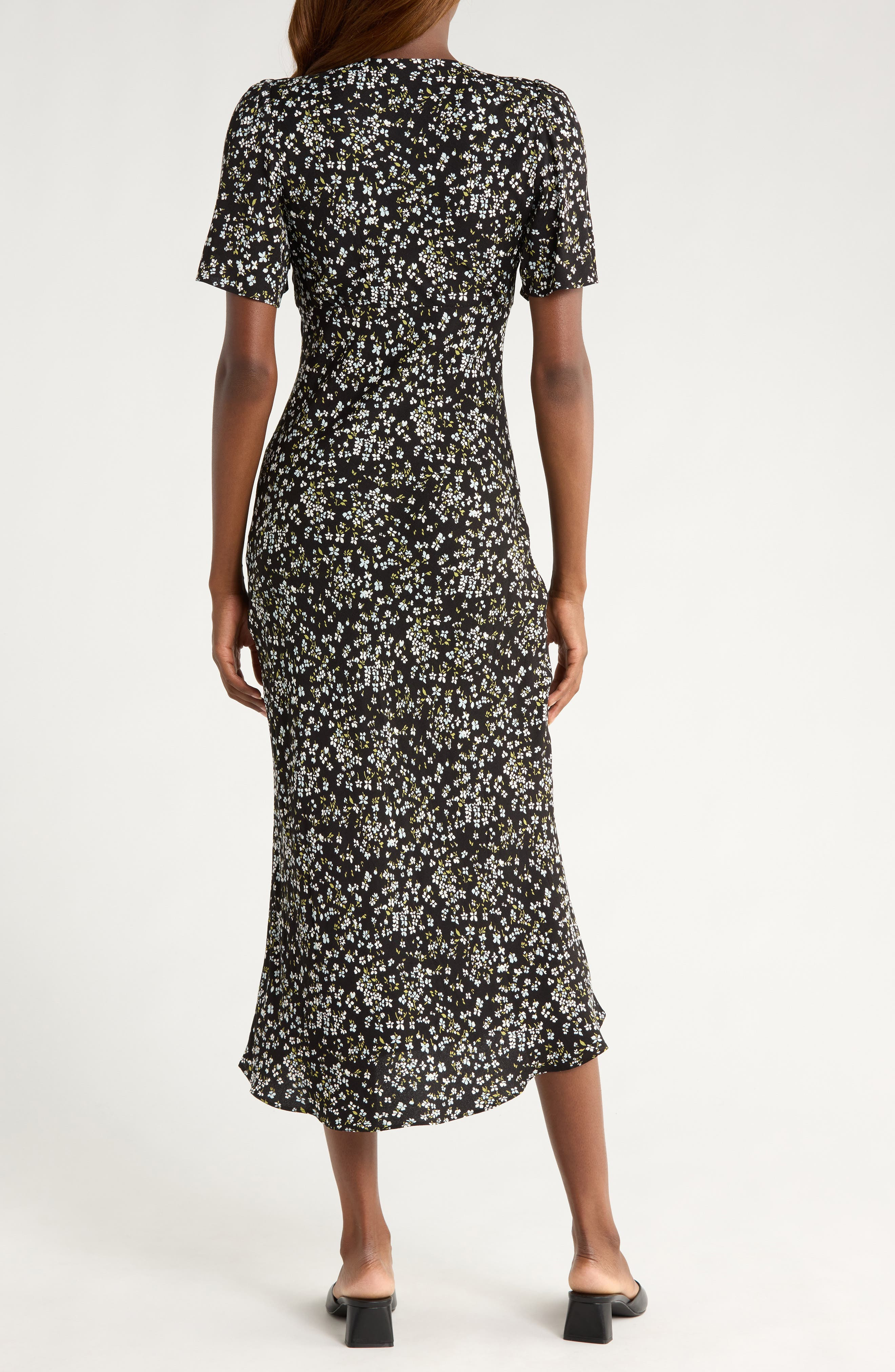 Reformation Tyra Floral Short Sleeve Midi Dress in Colette at Nordstrom - 2