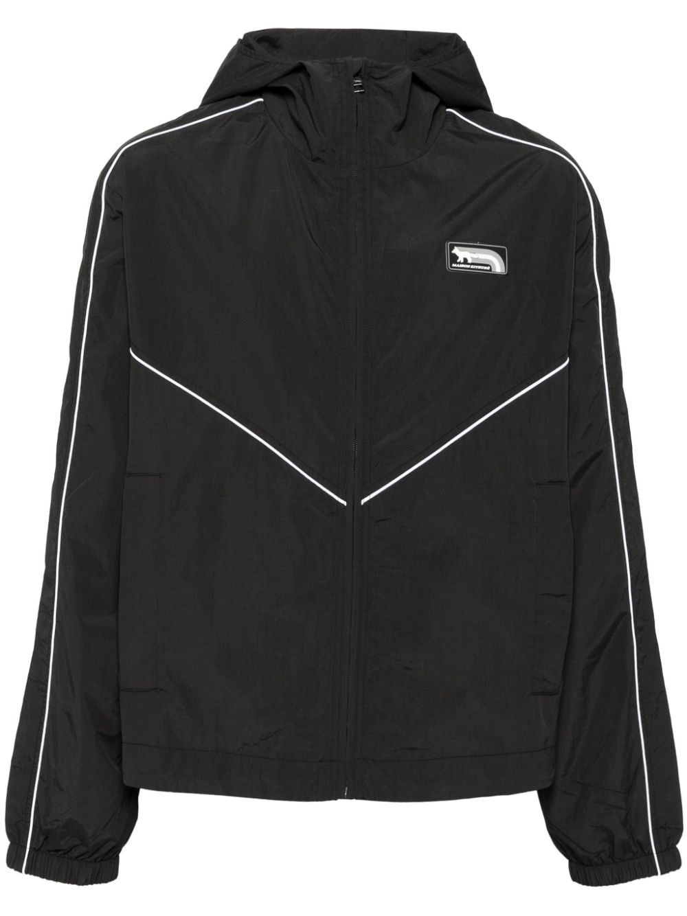 contrast piping hooded jacket - 1