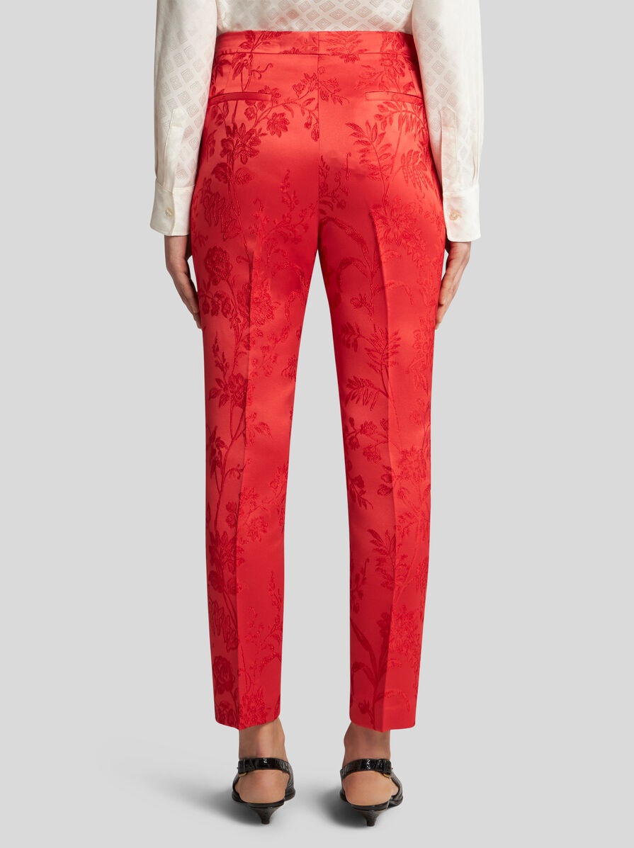 JACQUARD BROCADE CIGARETTE TROUSERS - 5