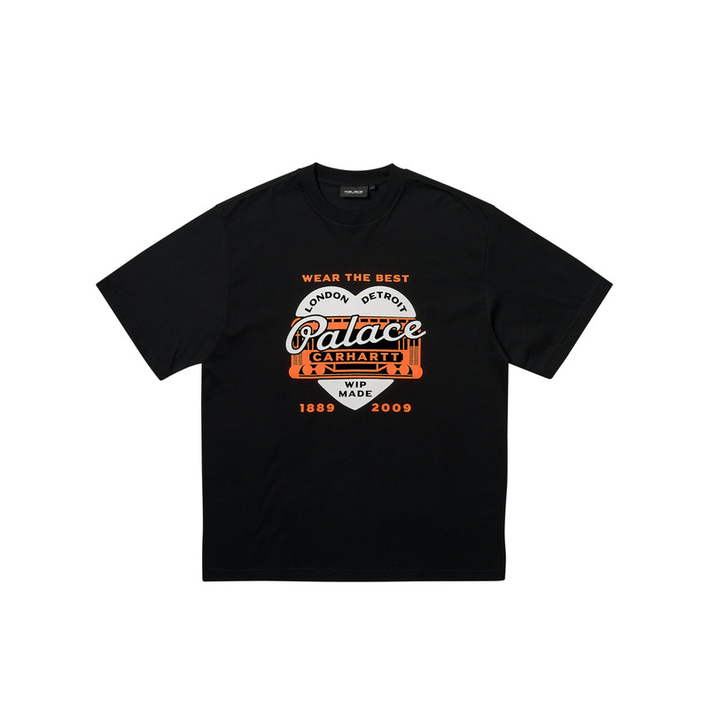 PALACE CARHARTT WIP HEART T-SHIRT BLACK - 1