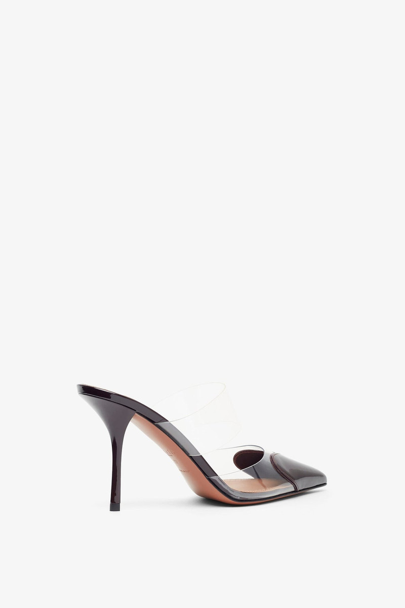 Alaïa Coeur 90 aubergine patent mules pumps outlook