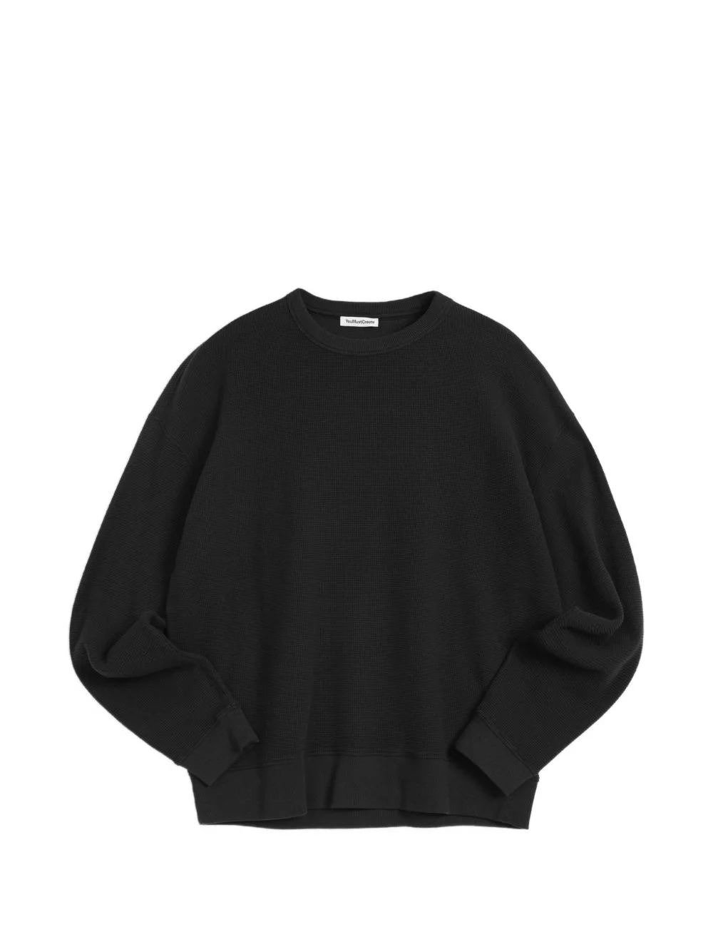 Versatile crew-neck waffle sweatshirt - 1