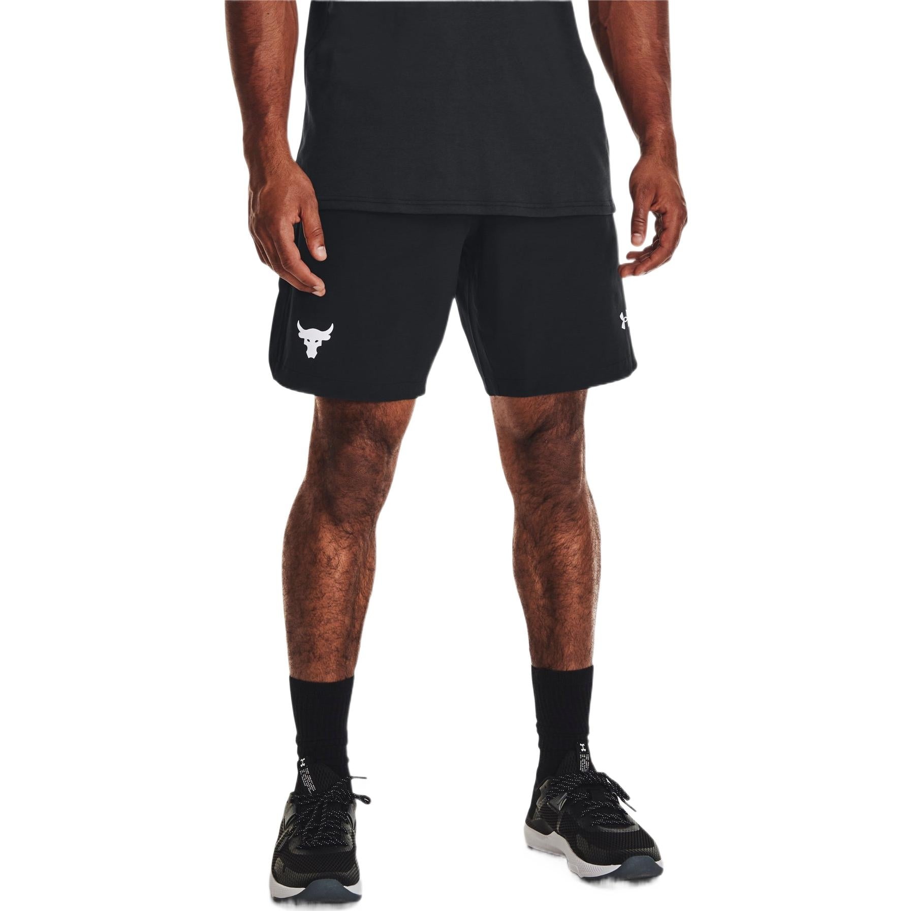 Under Armour Project Rock Snap Training Shorts 'Black White' 1361616-002 - 4