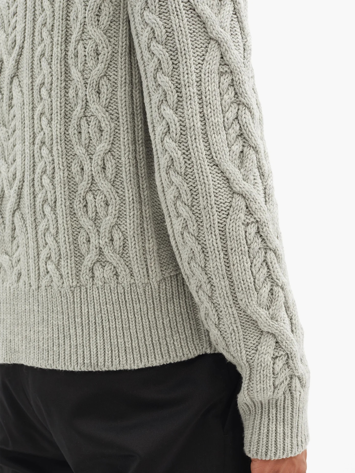 Roll-neck cable-knit wool sweater - 4