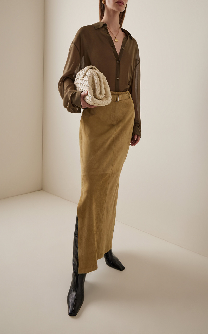 The Frankie Shop Peri Georgette Shirt green outlook