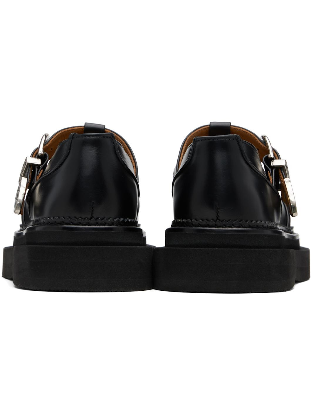 Black Hard Leather Loafers - 2