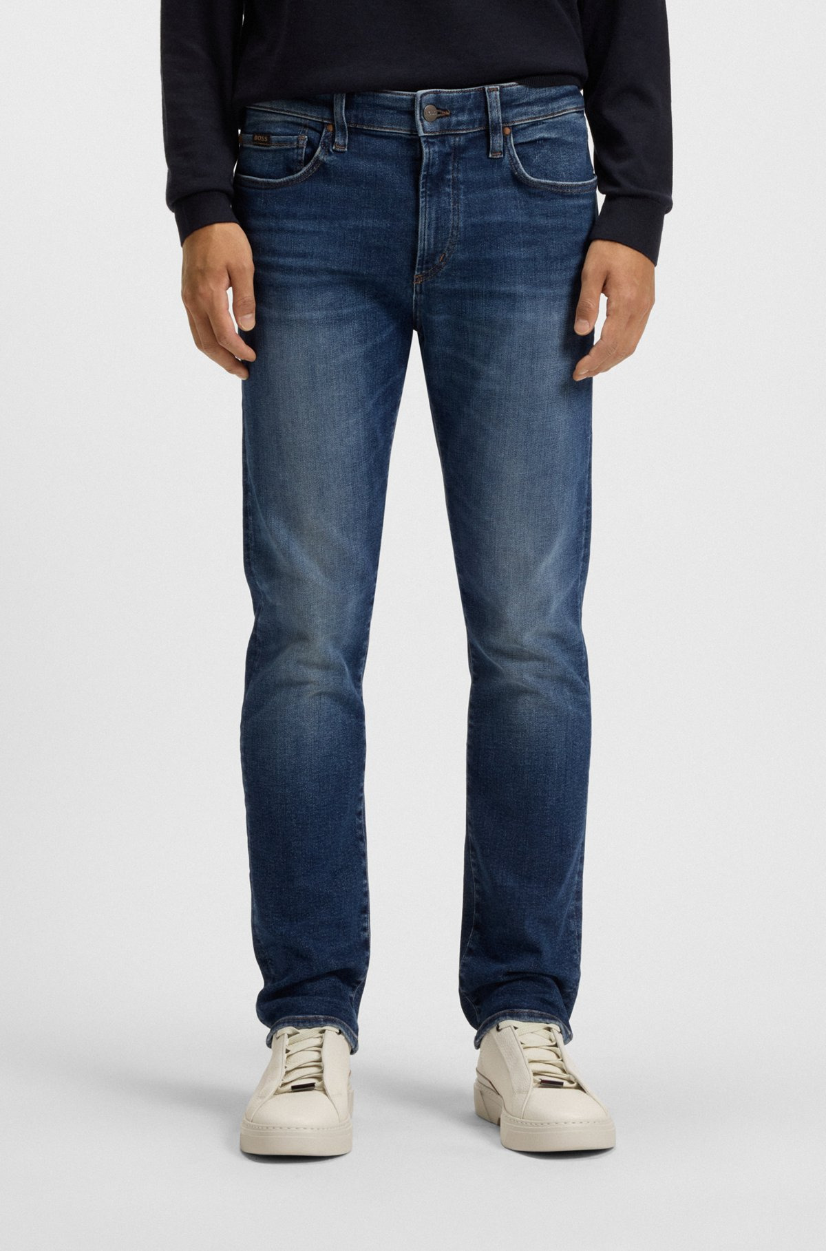 SLIM-FIT JEANS IN DARK-BLUE SUPER-STRETCH DENIM - 2
