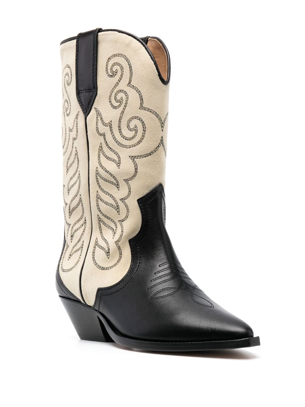 40mm two-tone leather western boots - 2
