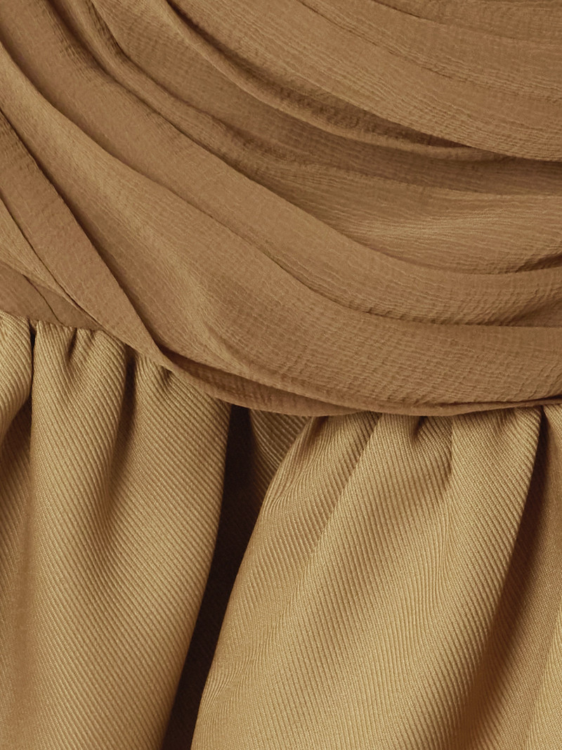 Kaia Ruched Chiffon And Twill Mini Dress 4