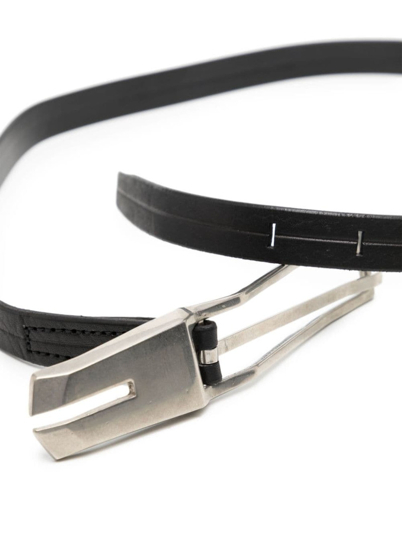 Julius logo-buckle leather belt outlook