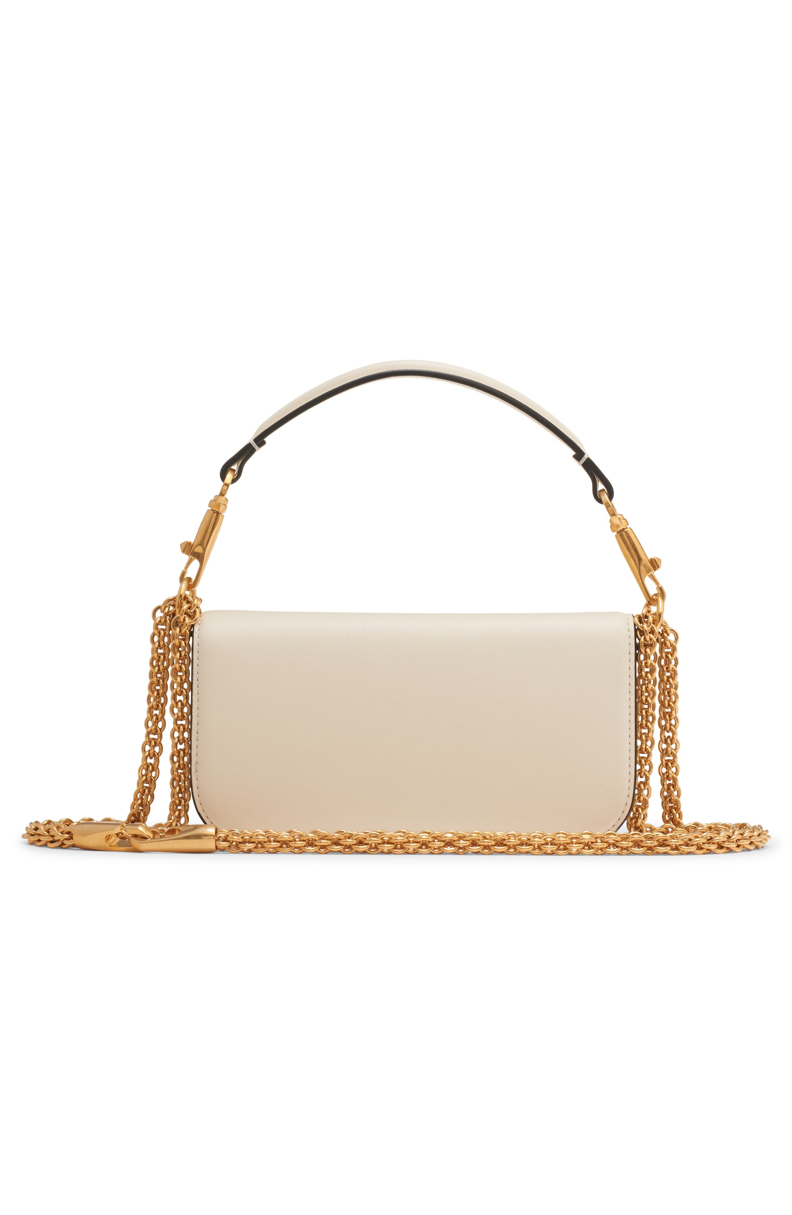 Valentino Garavani Small Locò Leather Shoulder Bag in Light Ivory/Cream Crystal at Nordstrom - 5