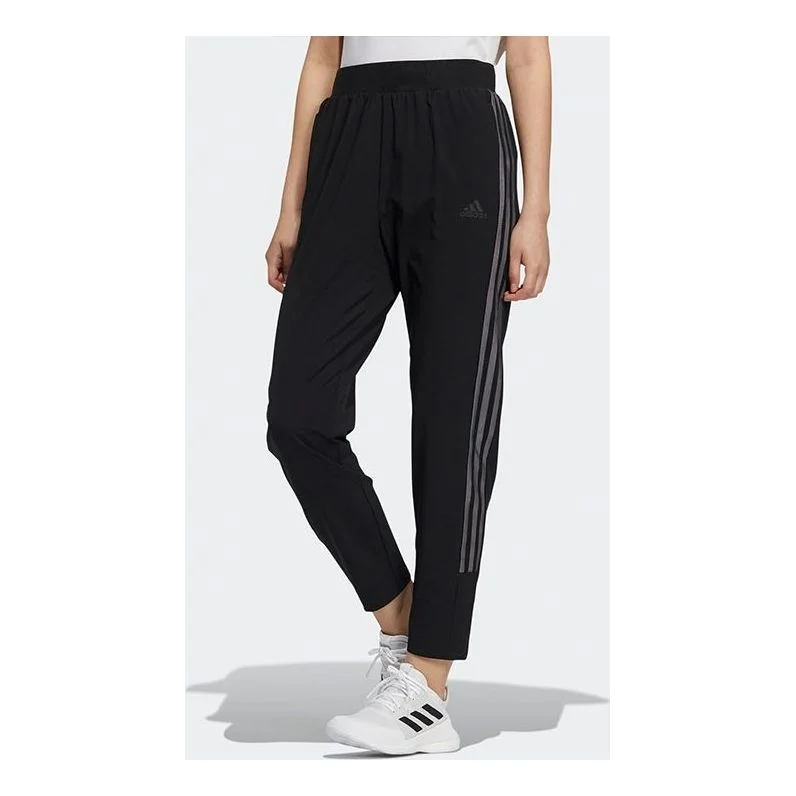 (WMNS) adidas Logo Alphabet Printing Long Pants/Trousers Black H09725 - 1