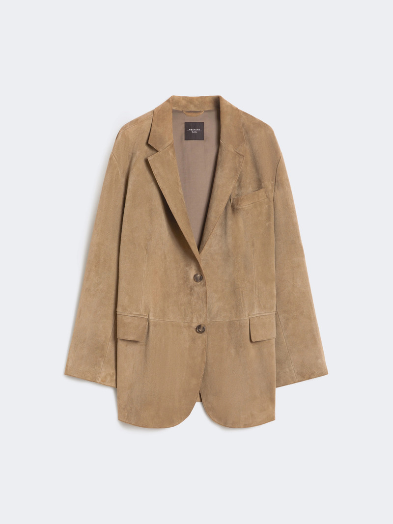 CEDRO Single-breasted suede blazer - MUD 1
