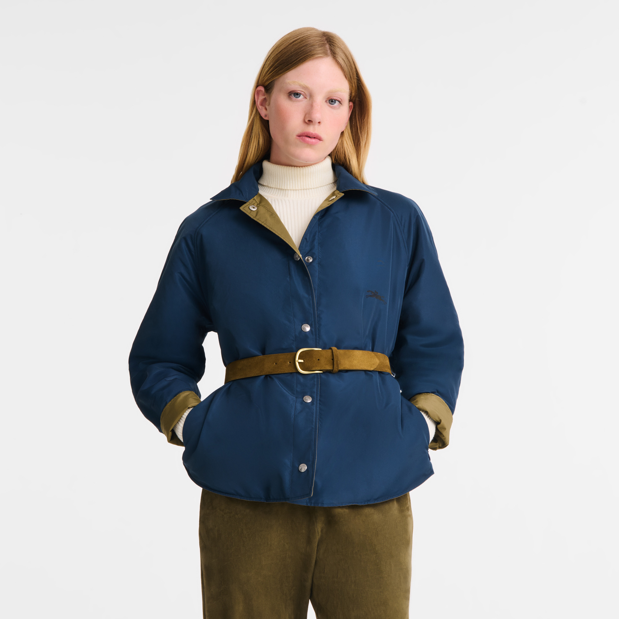 Padded blouson Navy/Artichoke - Technical taffeta - 4