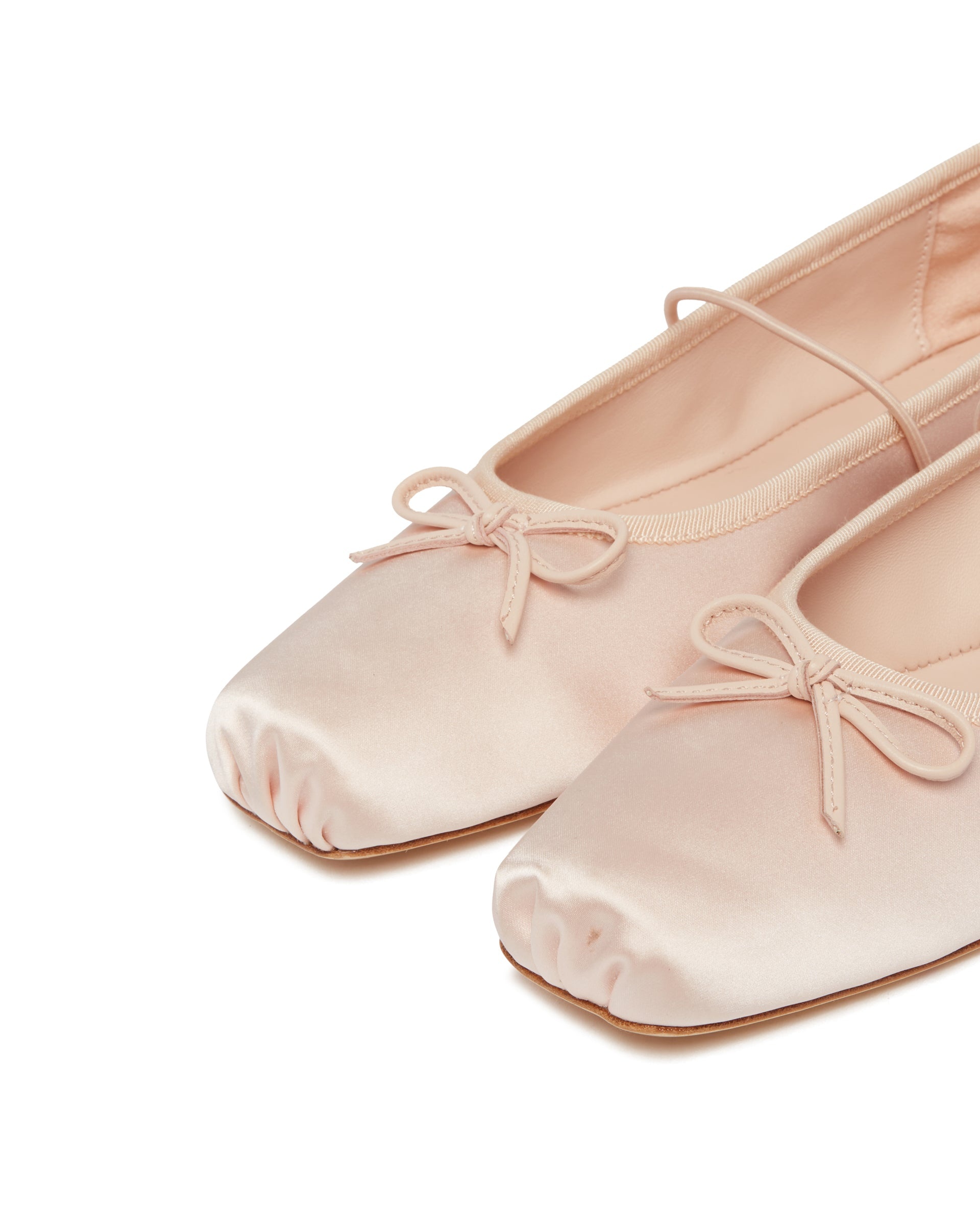 Pink Satin Mignon Flats - 6