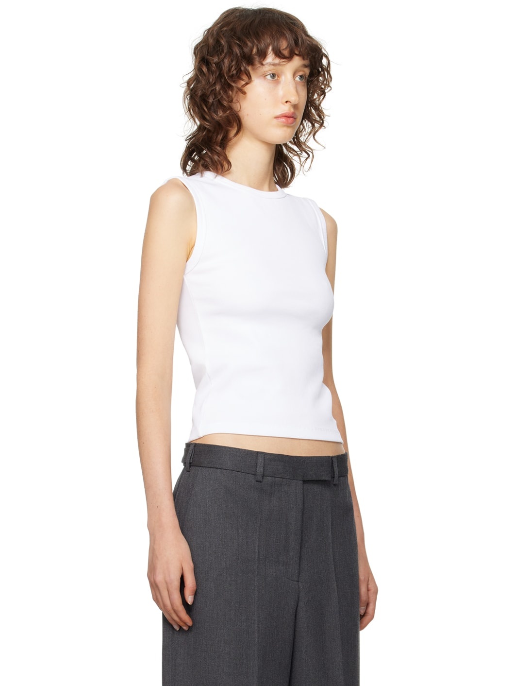 White Rib Tank Top - 2