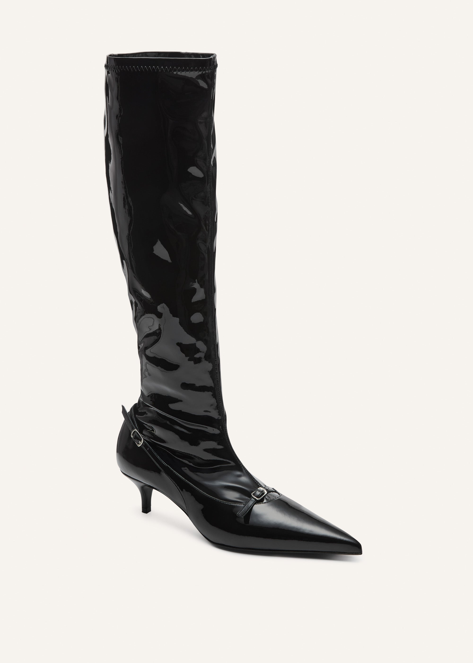 Leather boots in glossy black leather - 2