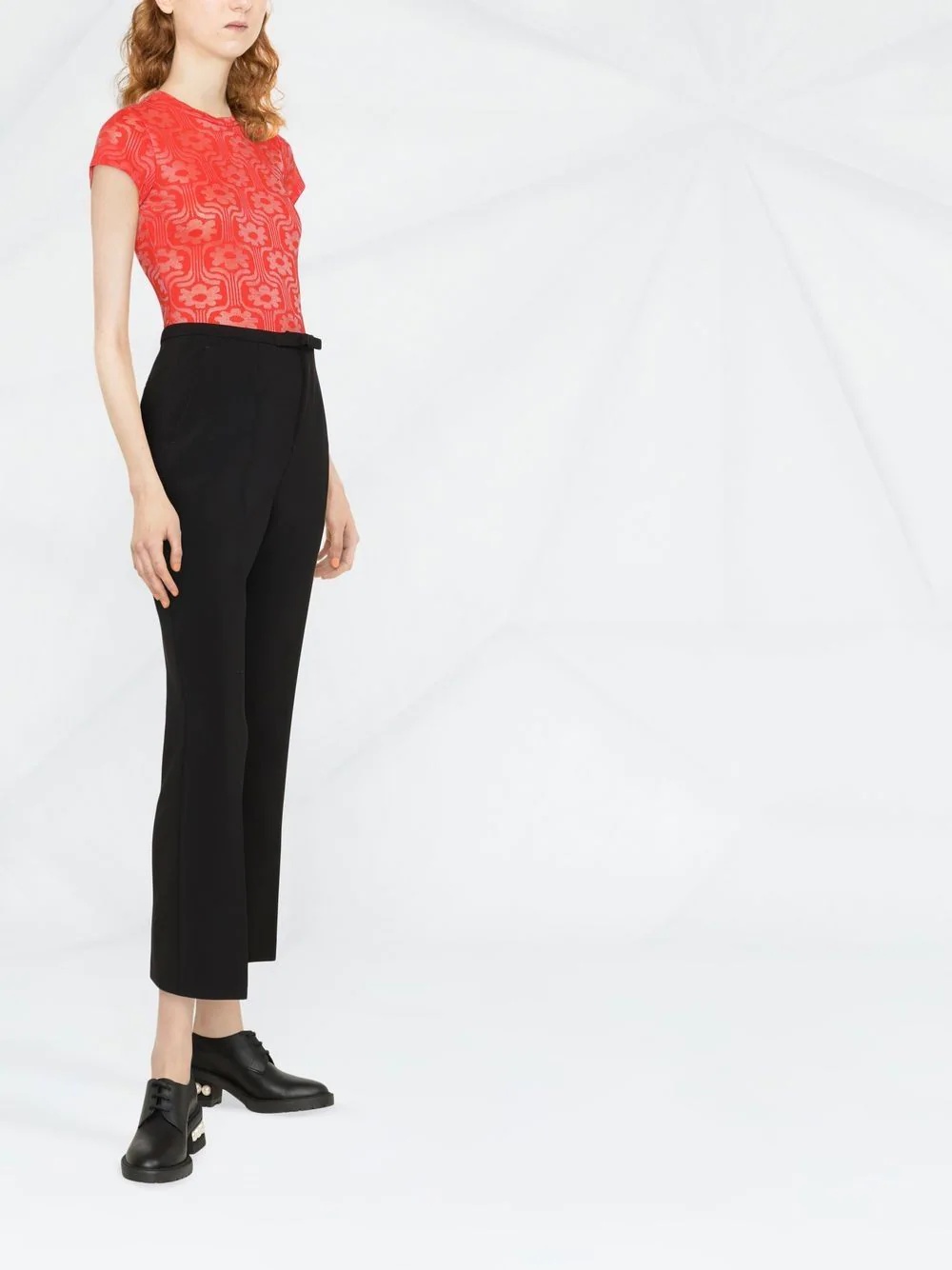 cropped straight-leg trousers - 3