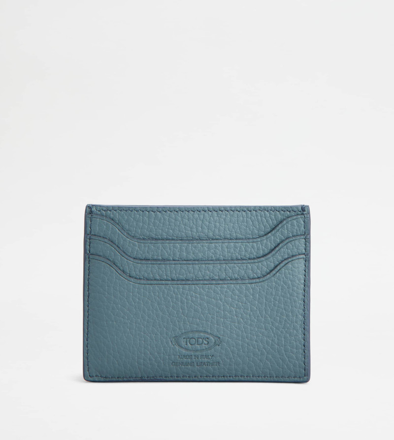 Tod's CREDIT CARD HOLDER IN LEATHER - LIGHT BLUE outlook
