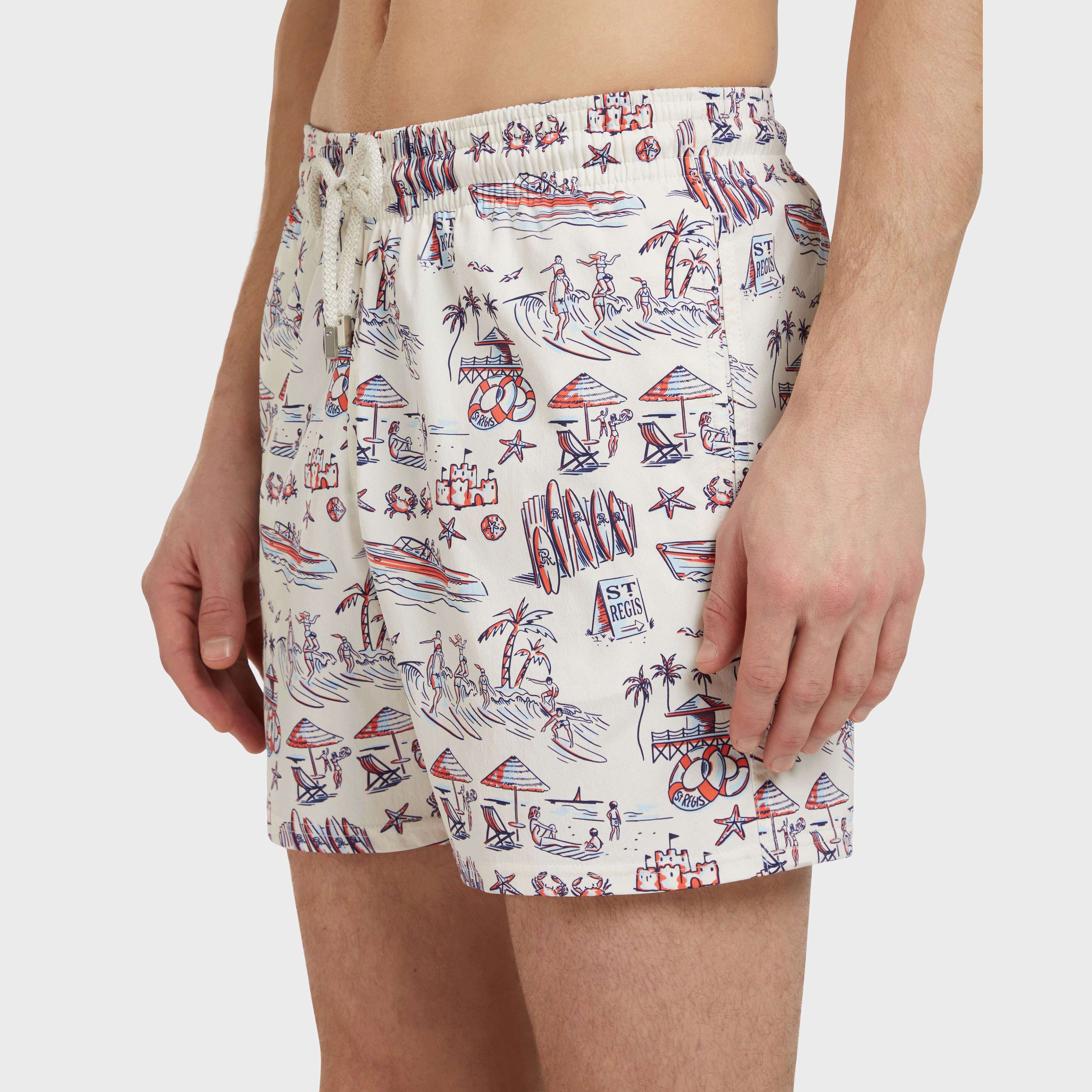 Men Stretch Swim Trunks Family Beach- Vilebrequin x St Regis - 6