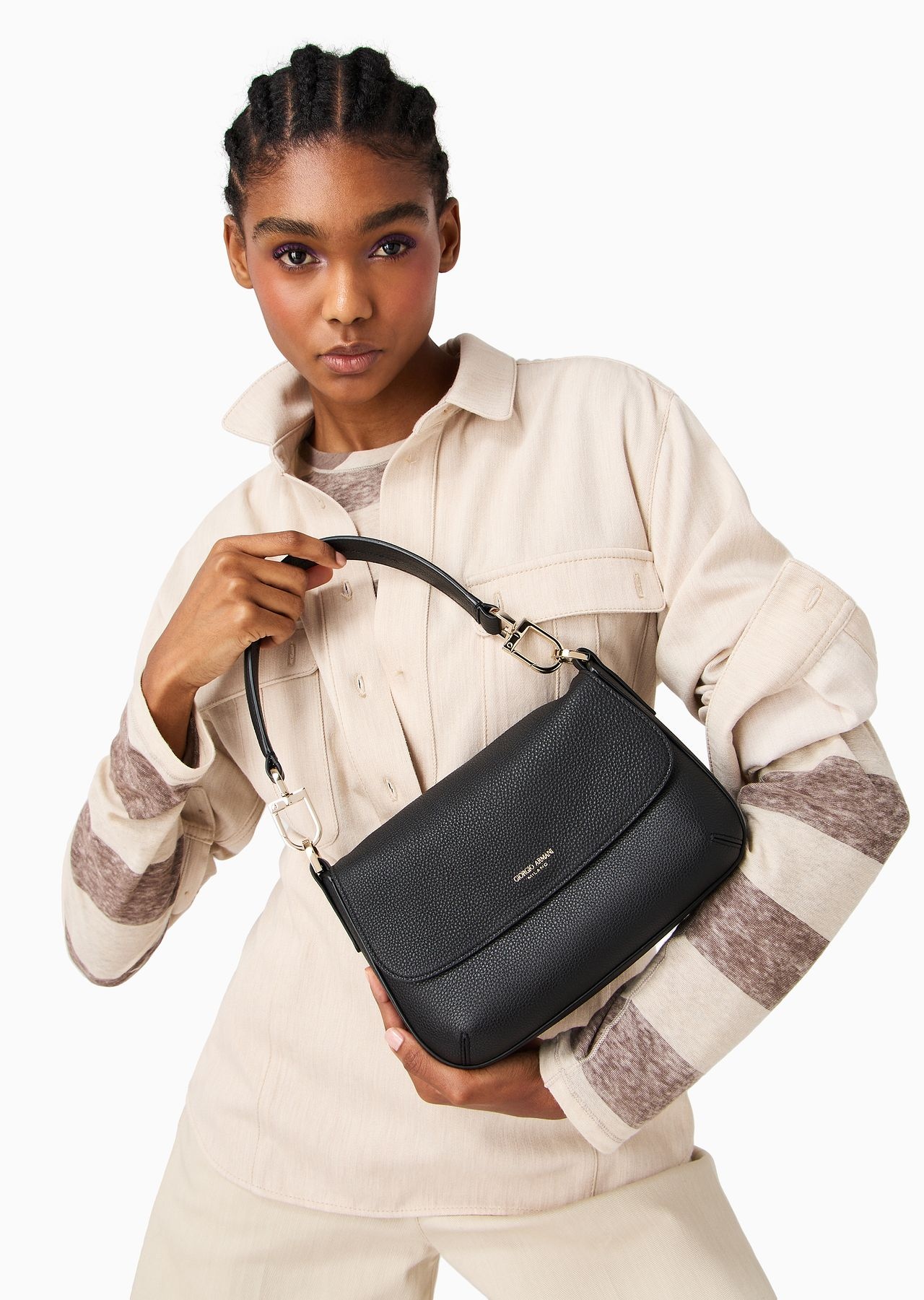 Small la Prima Soft bag in pebbled leather - 7