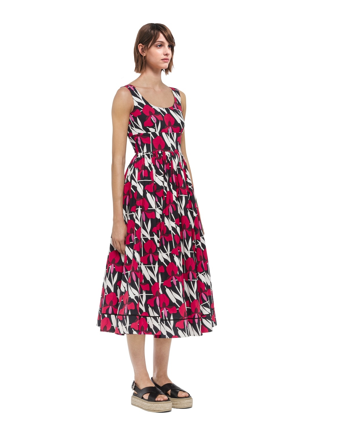 Printed poplin dress - 3