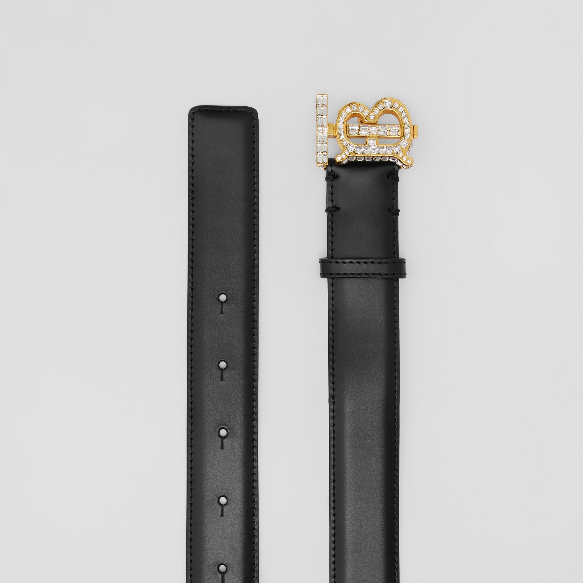 Crystal Monogram Motif Leather TB Belt - 6