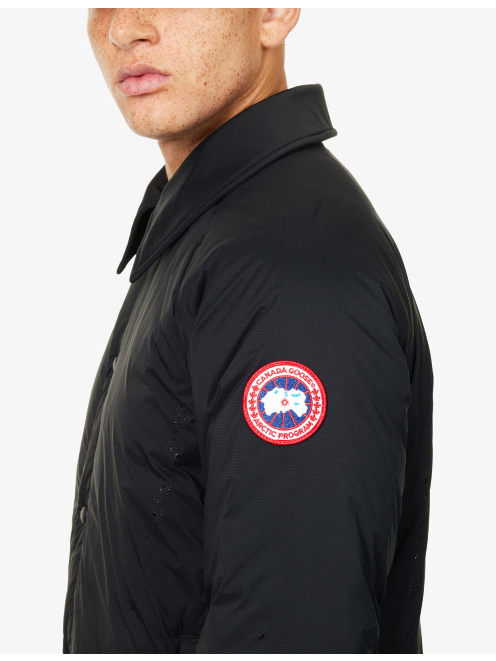 Lodge logo-patch shell-down collar puffer jacket - 5