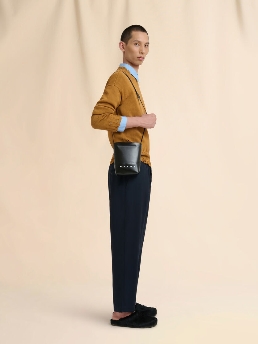 BLACK CROSSBODY BAG WITH SHOELACE STRAP - 2
