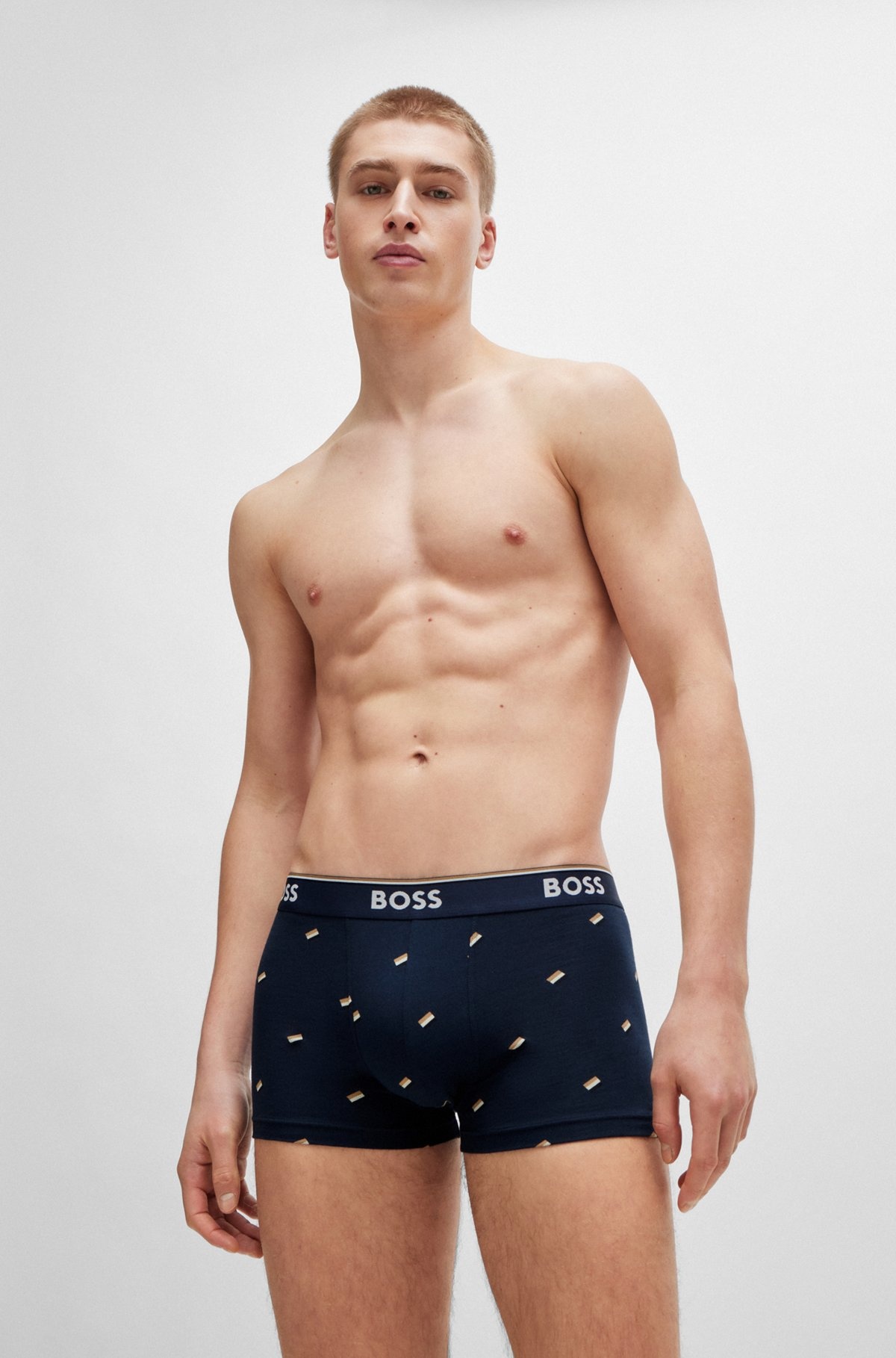 THREE-PACK OF STRETCH-COTTON TRUNKS WITH LOGO WAISTBANDS - 2