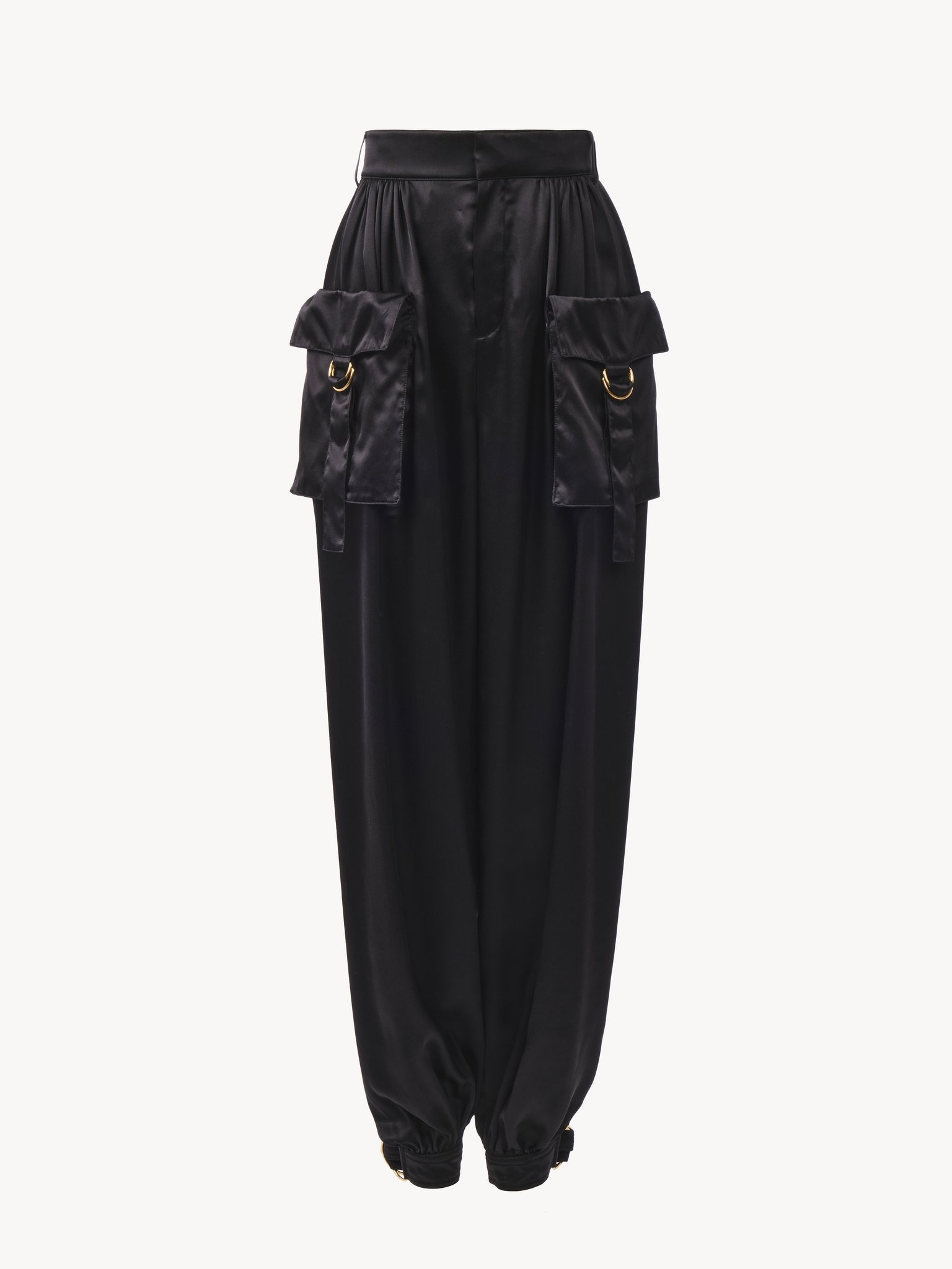 FLUID CARGO PANTS IN SILK SATIN - 2
