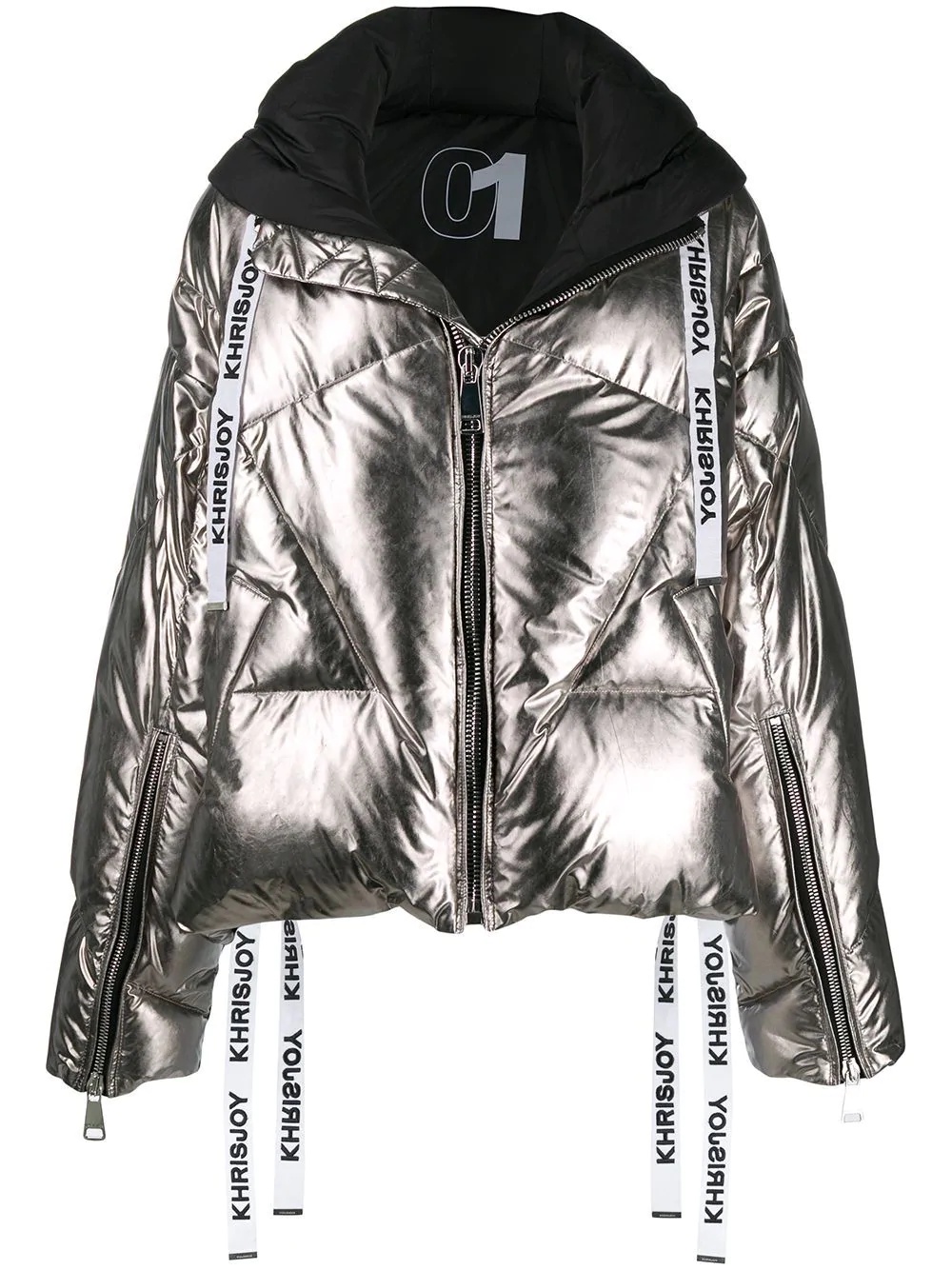 Khris metallic-effect puffer jacket - 1