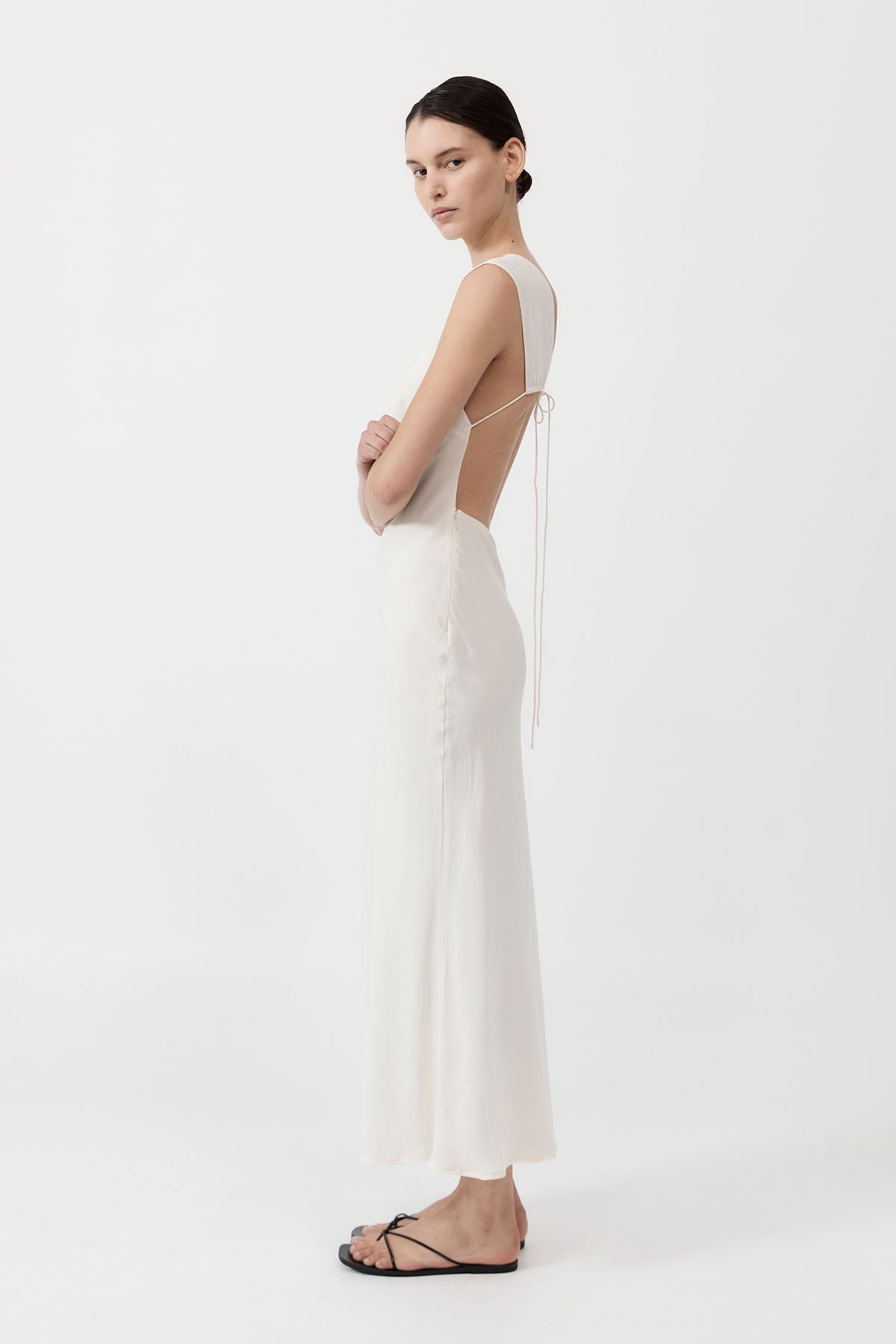 Rouleau Tie Dress - Porcelain - 3