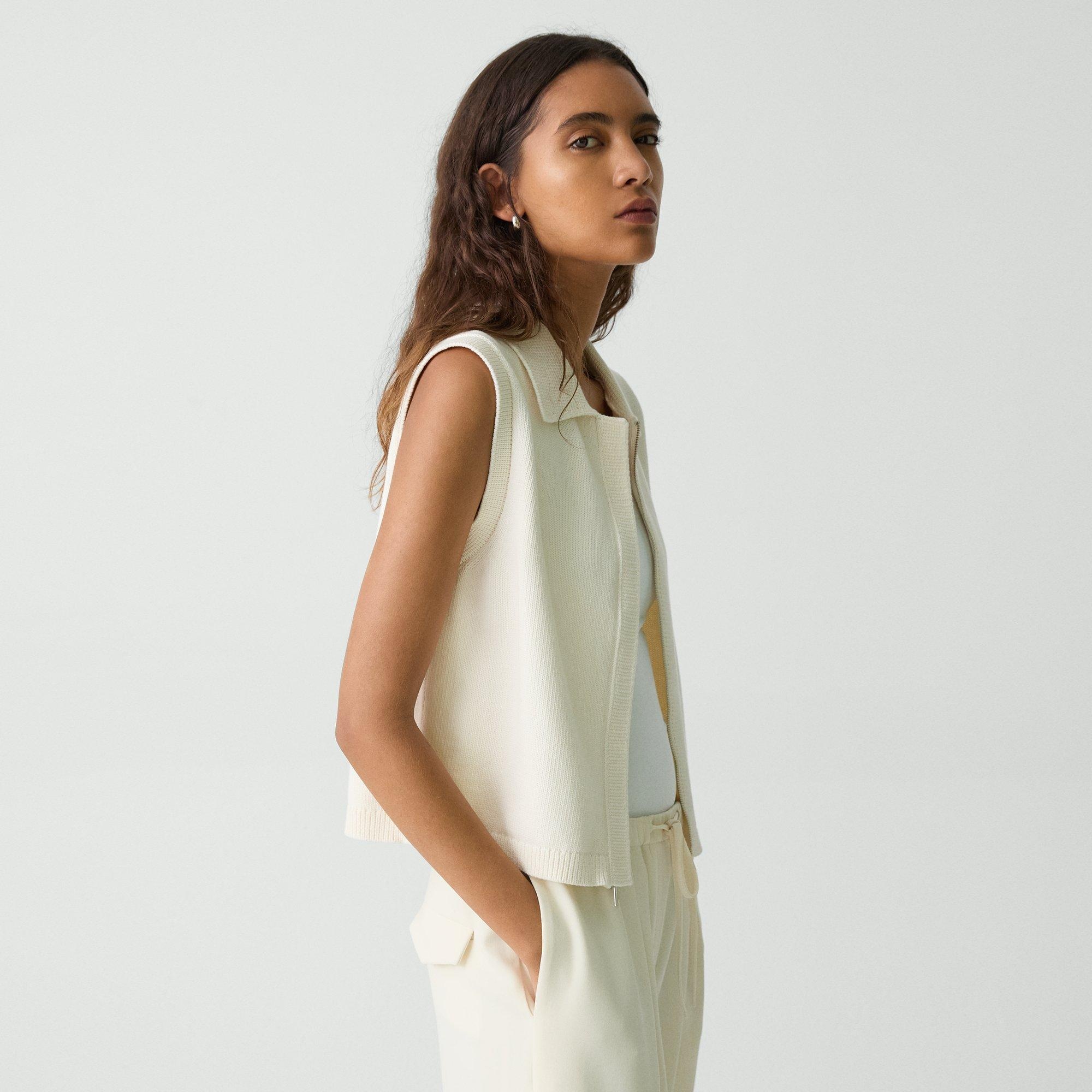 Zip-Up Vest in Rounded Cotton - 3