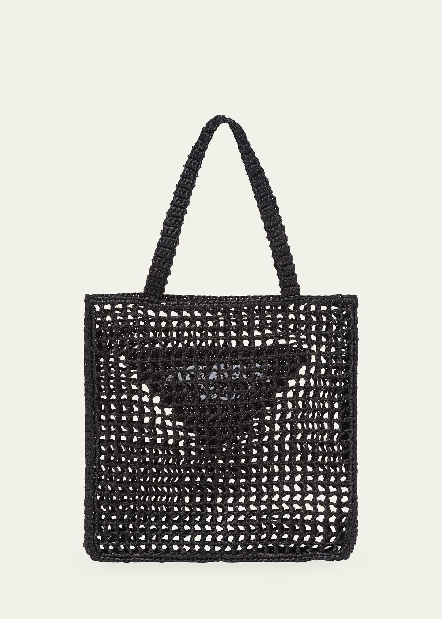 Bicolor Woven Logo Shopper Tote Bag - 3