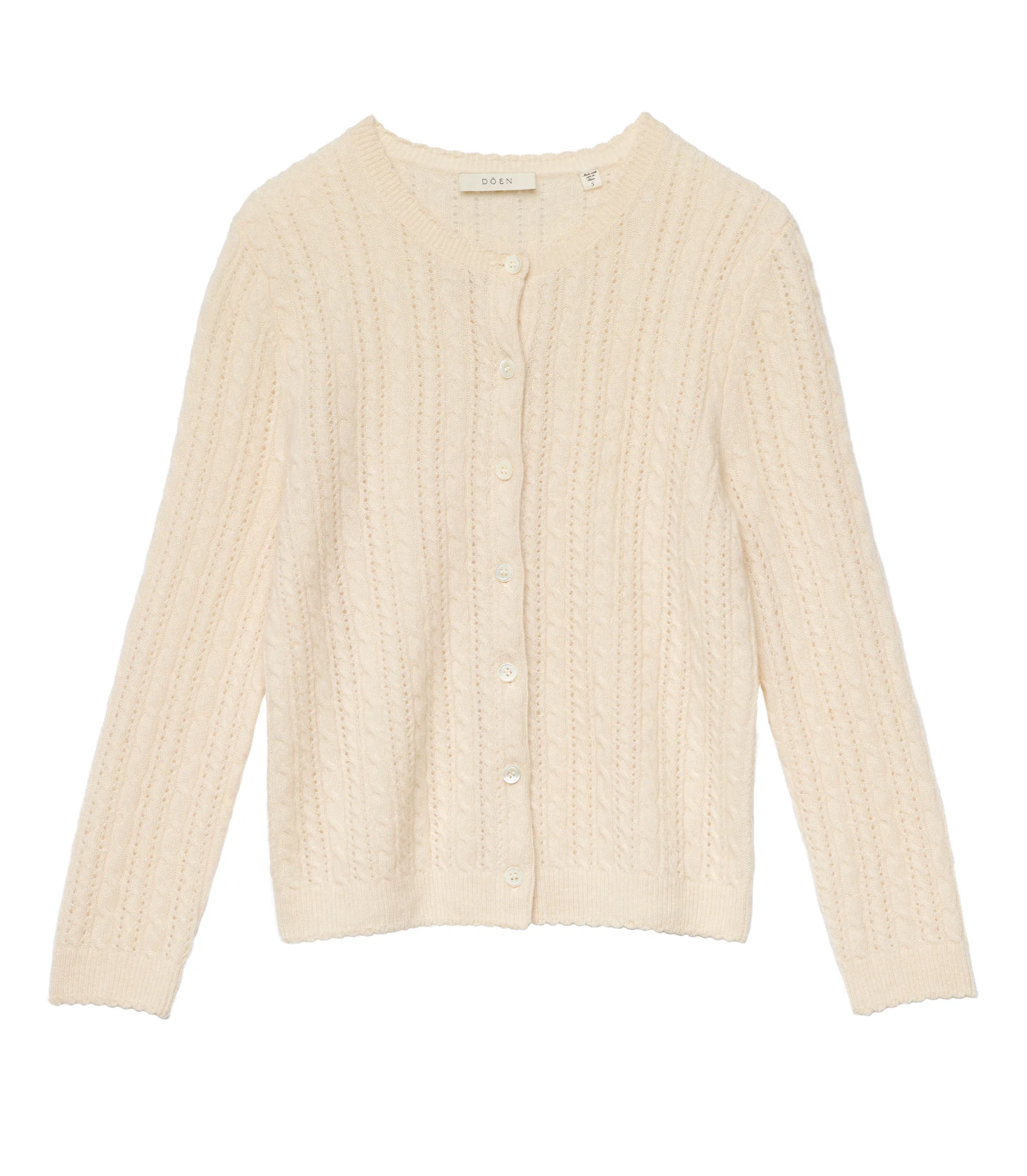 DANAE CASHMERE CABLE CARDIGAN - 1