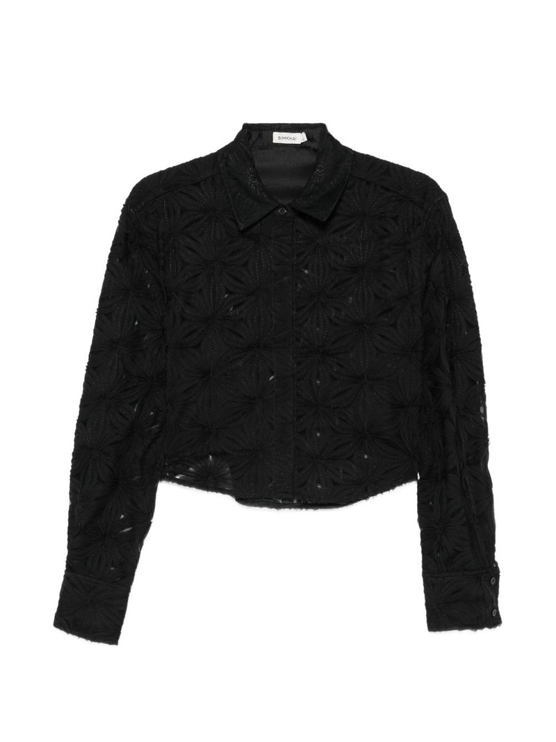 floral-print cropped blouse 1