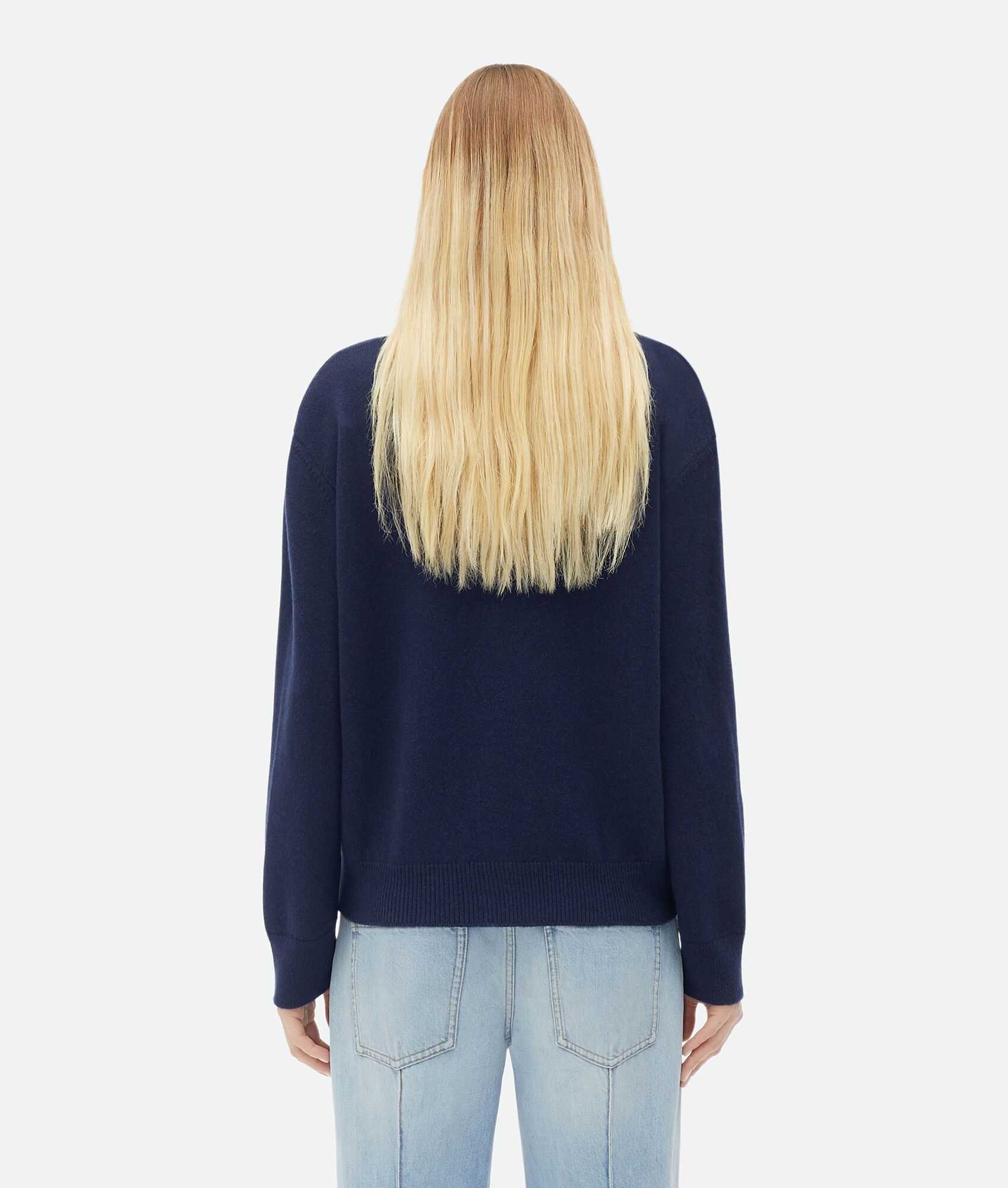 【送料&関税込】Bottega Veneta Midnight Blue Cashmere Blend Bottega Veneta Bottega Veneta Woman Midnight Blue Stretch