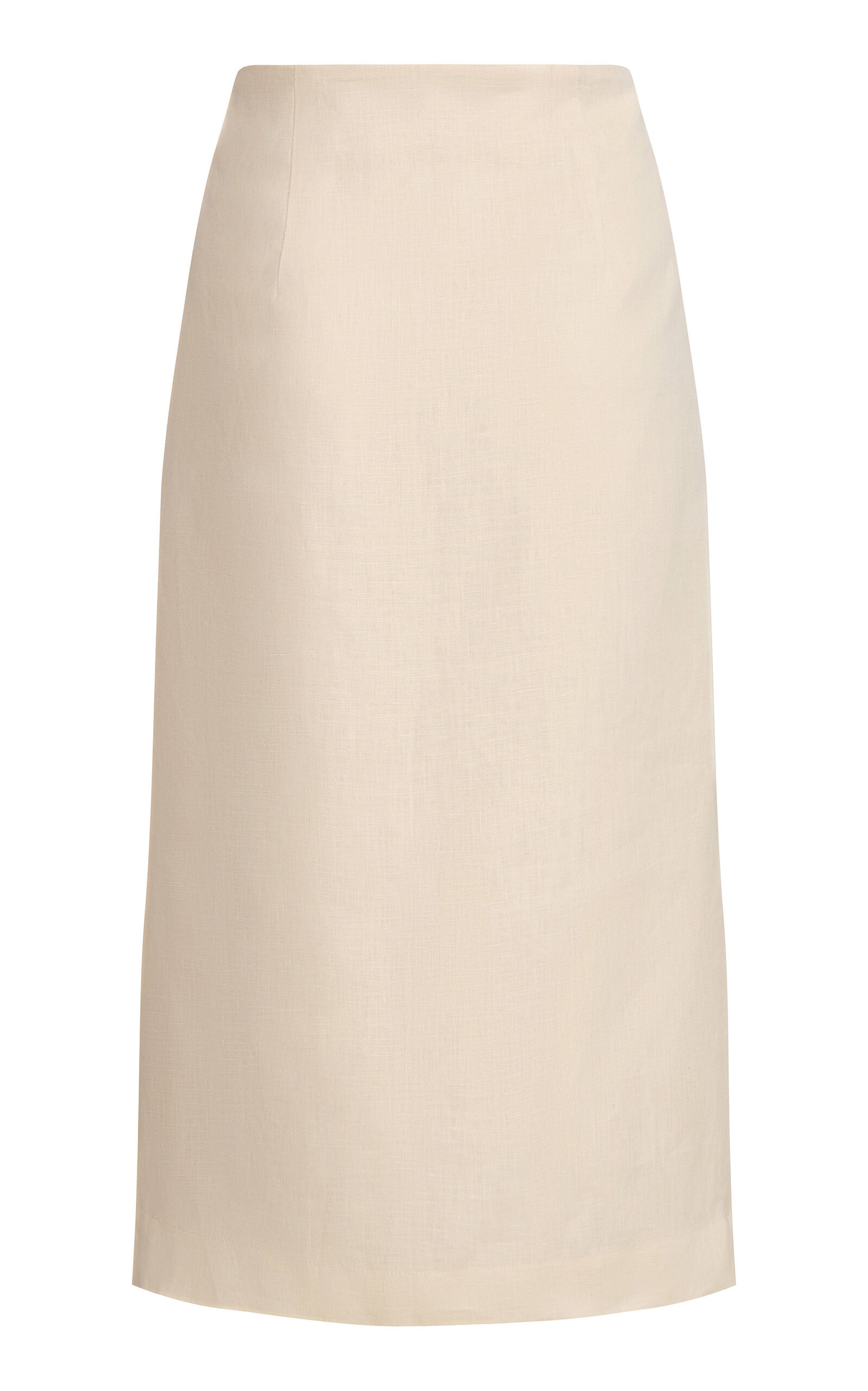 Travesia Embroidered Linen Midi Skirt ivory - 3
