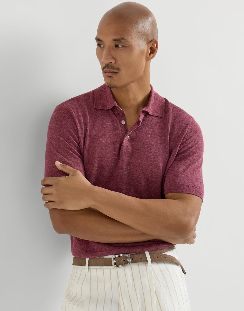 Linen and cotton knit polo 5