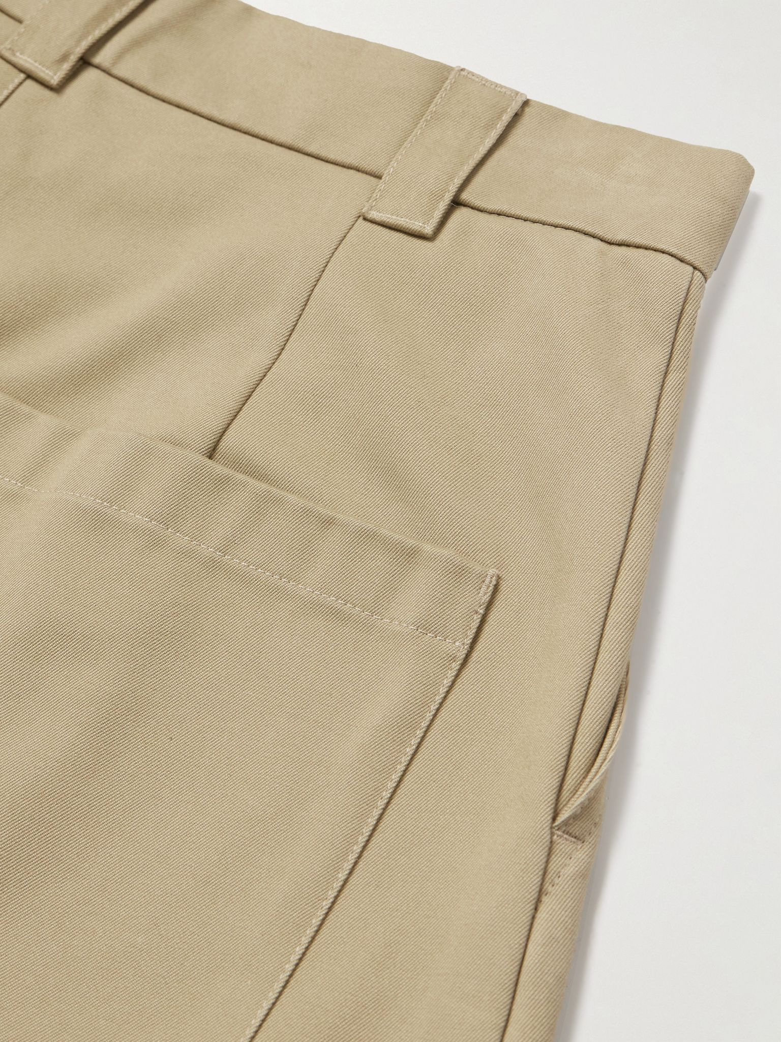 Sorte Wide-Leg Pleated Cotton-Twill Trousers Beige - 5