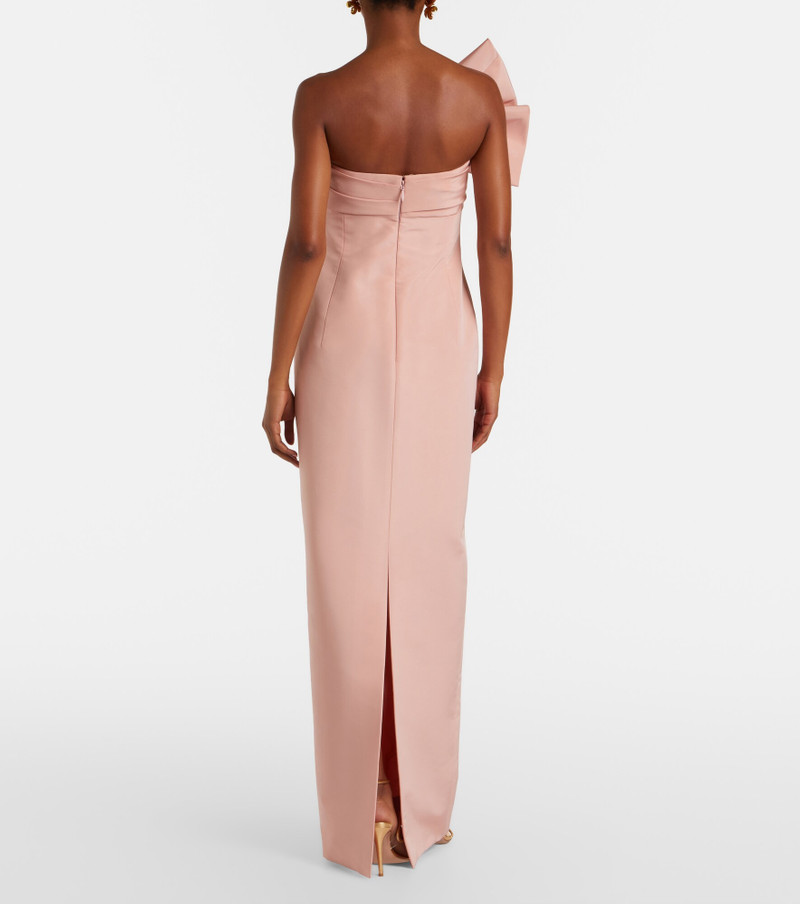 Bow-detail draped silk faille gown 5