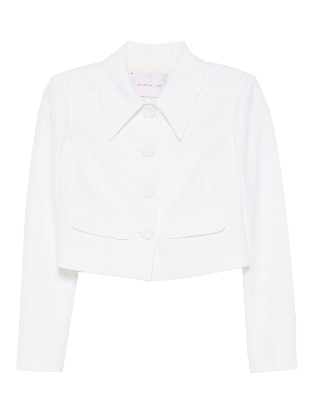 floral-cloque jacket - 1